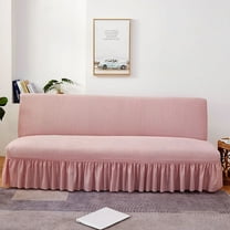 XmhyTop Sofa Cover for sofas Stretch Couch Covers for Living Room Easy Fit Washable Furniture Sofa Protector with Skirt,1 Piece 47.24-59.05inch (Pink)