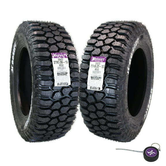 Hoosier UTV Tires 27.0X9.0-15 - 49470M550 for Side by Side & Off-Road Racing with Hoosier Keychain (2-Pack)
