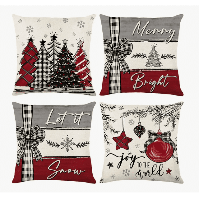 Xtellar 4 Pzs Fundas Navideñas Cojines Decorativos Navideños Cojines
