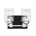 thumbnail image 2 of Redmond 2-Light Bathroom Vanity Light in Matte Black with Polished Chrome Accents, 2 of 5