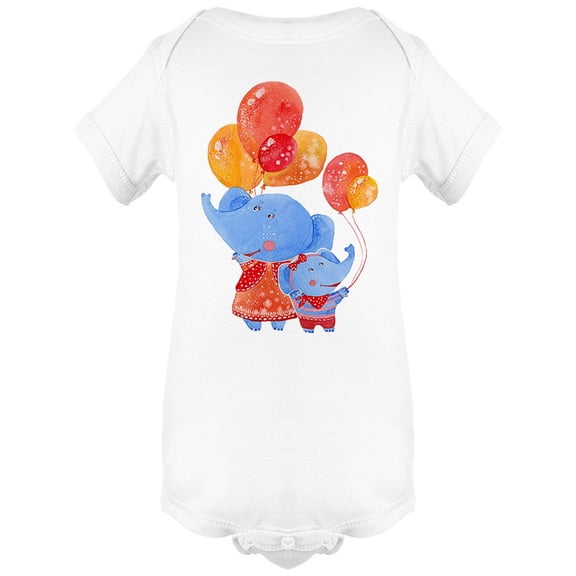Elephants Holding Balloons Bodysuit Infant -Image by Shutterstock,  6 Months