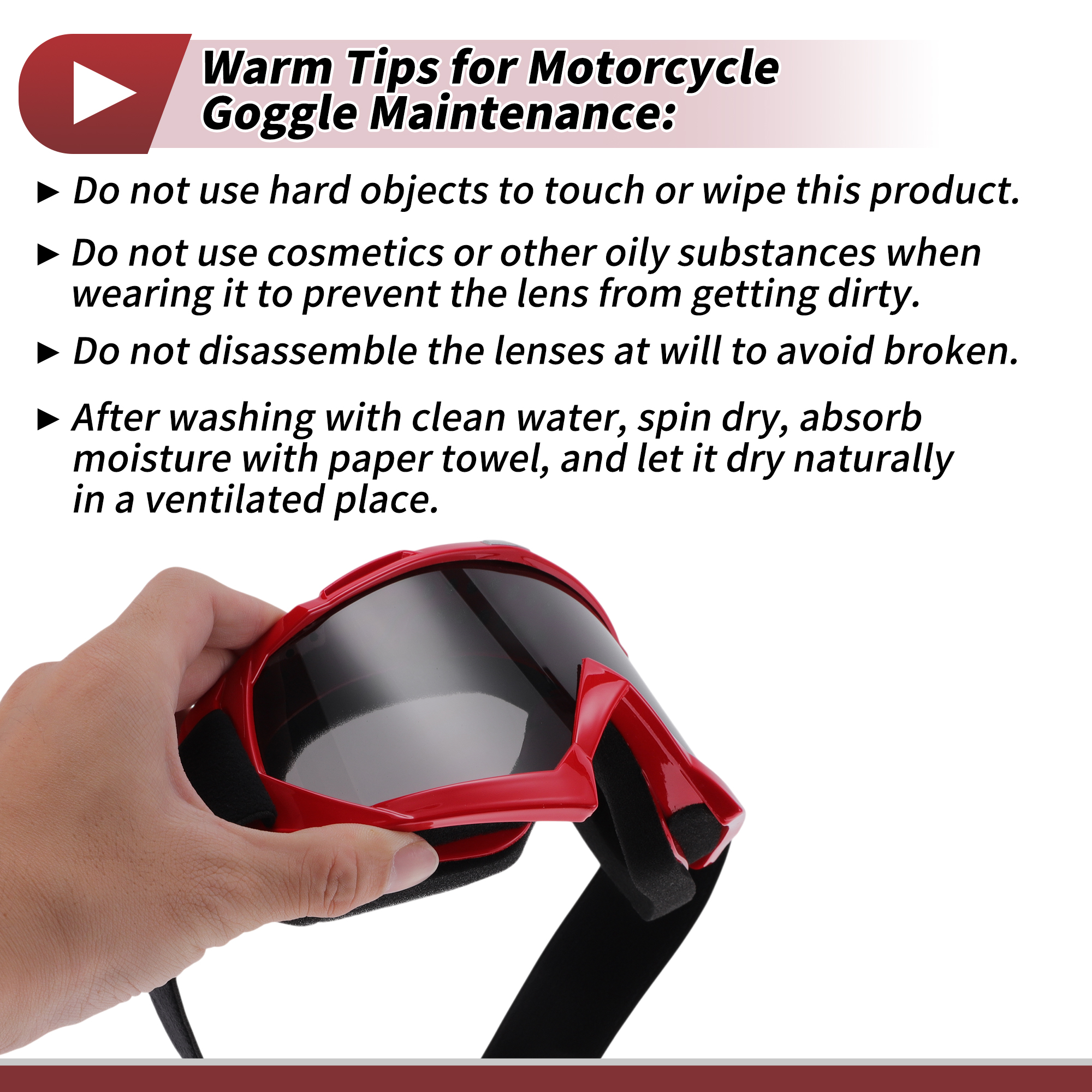 Unique Bargains 1 Set Motorcycle Riding Goggles PC TPU Outdoor Sports Sunglasses for Motocross Dirt Bike ATV Grey Lens Red Frame