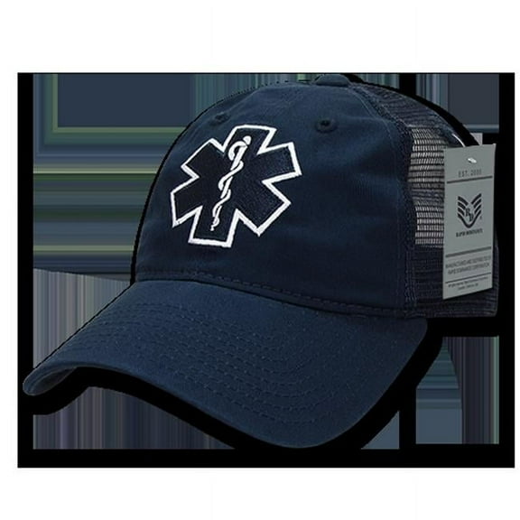 Relaxed Trucker Caps, EMT Cross, Navy
