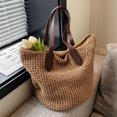 thumbnail image 3 of Bolso de mano para mujer bolso bohemio para axila de paja bolso grande tejido de ganchillo bolsos para mujer, 3 of 9