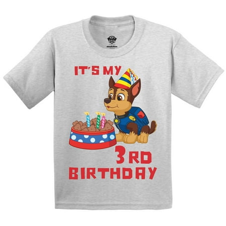 

Paw Patrol 3rd Birthday Tee - Toddler Girls Boys Chase Bday T-shirt for Age 3 Years Old 3T