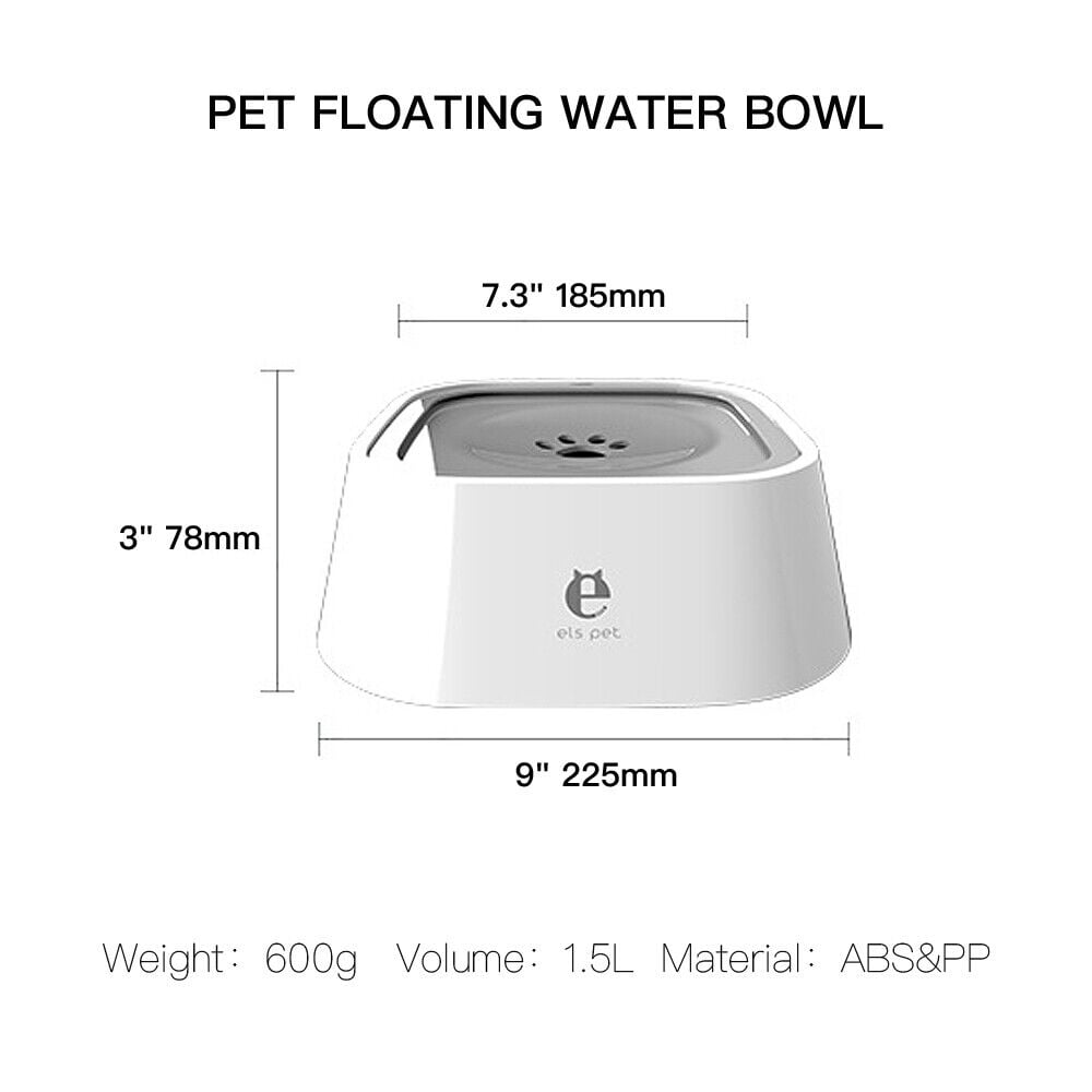 Pet Dog Water Bowl No Spill Dispenser Portable Vehicle Carried Float Slow Feeder