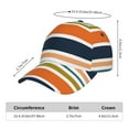 thumbnail image 2 of Gukieu Colorful Pastel Stripes Prin Baseball Cap, Adjustable Sweat-wicking Daily,Travel, Sports Cap, Unisex, 2 of 6