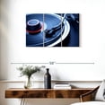 thumbnail image 3 of Elephant Stock Blue Tinted Record Player Wall Art - Horizontal Multi Panel Canvas - Living Room Wall Decor - Music Multi Panel - Blue And Red Decor - 33" x 20", 3 of 8