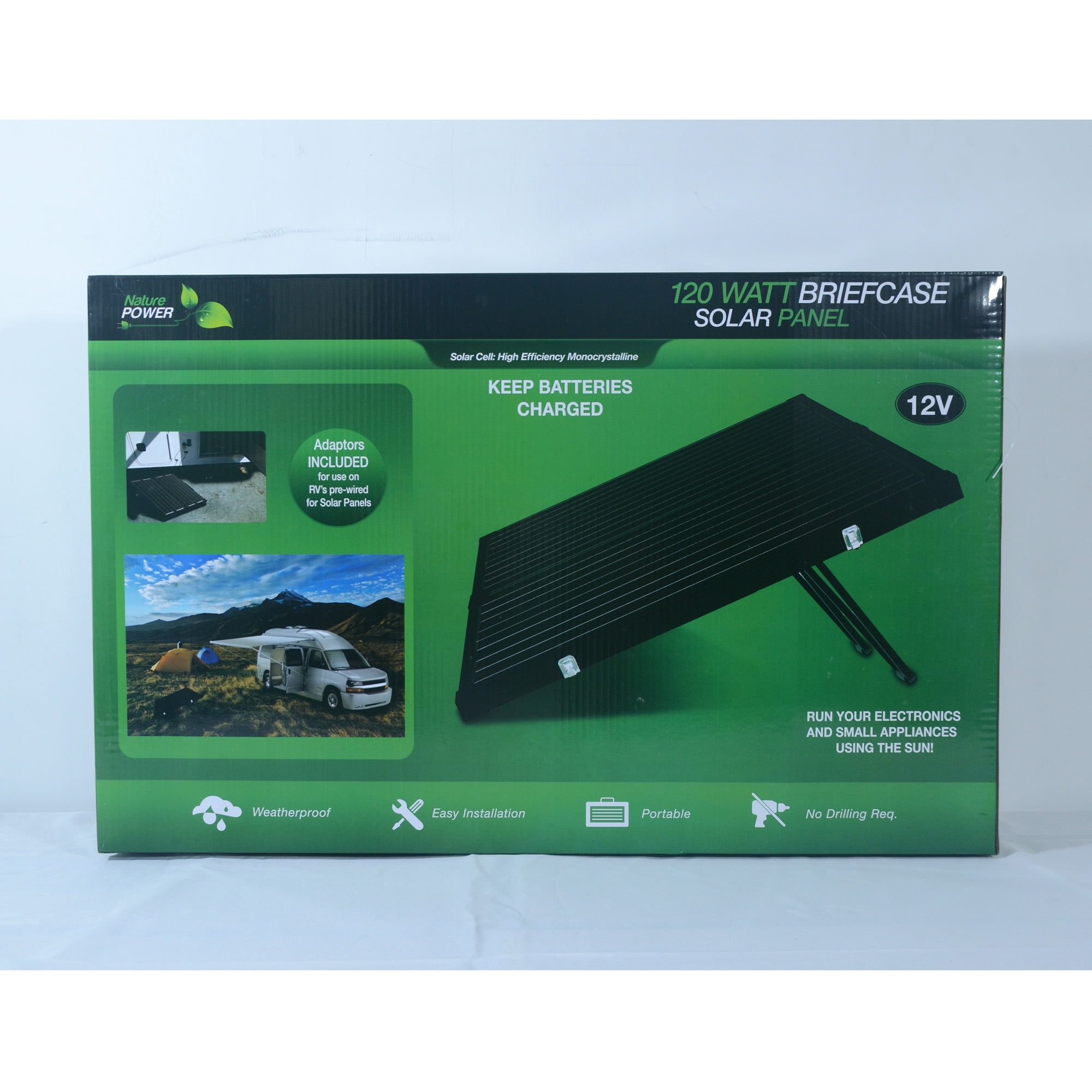 Nature Power (55702) 120-Watt Briefcase Monocrystalline Solar Panel