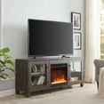 thumbnail image 2 of Evelyn&Zoe Quincy Rectangular TV Stand with Crystal Fireplace for TV's up to 65", Alder Brown, 2 of 13