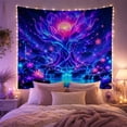 thumbnail image 2 of Glowing Lotus Tree in Cosmic Night Sky, Dreamy Fantasy Wall Art for Space Enthusiasts, Mystical Spiritual Decor, Housewarming Gift Tapestry Wall Hanging for Living Room and Bedroom, 2 of 7