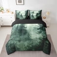 thumbnail image 2 of Erosebridal Jungle Botanical Tree Bedding Twin Size,Tropical Plant Comforter Sets with Sheets,Green Black Bedding Sets Twin Size For Men Women,Microfiber Bedroom Decor Reversible,7pcs, 2 of 6
