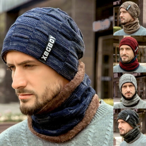 MUCO Unisex Mens/Womens  Boys/Girls Warm Knit Outdoors Ski Thick Hat Scarf Bean 