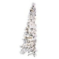 thumbnail image 2 of Vickerman 7.5' x 48" Flocked Atka Slim Half Christmas Tree, Dura-Lit® LED Warm White Mini Lights., 2 of 7