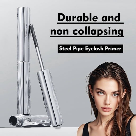 Kokovifyves Steel Tube Eyelash 3.5g, Long Lasting Lash Base Mascara, Waterproof Curling Eyelash Makeup