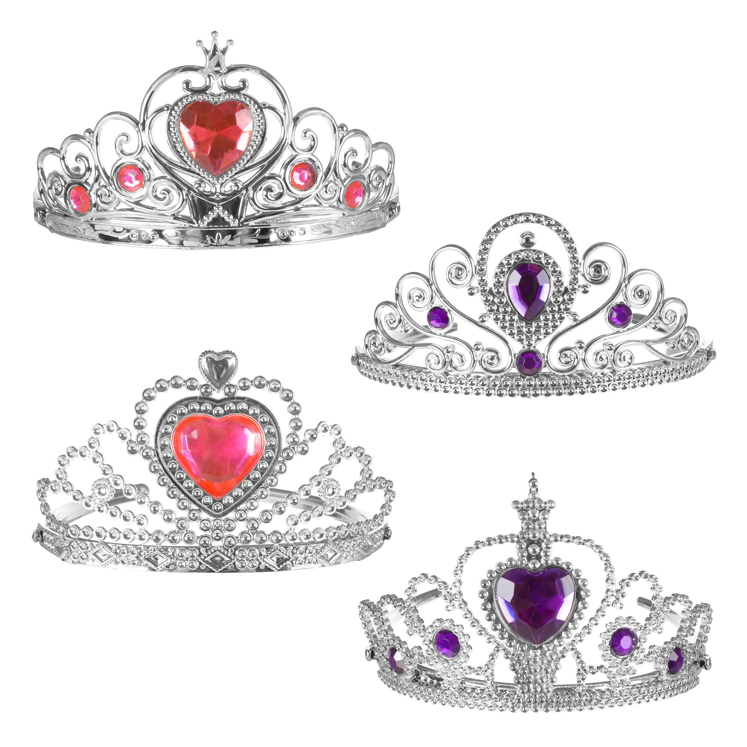 Tiara and Wand Set 2 pieces one set Silver and red 6 sets 