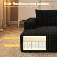 thumbnail image 4 of 75" No-Assembly Corduroy Sofa Bed, Ultra-Soft Compressed Couch, Multi-Functional Chaise for Napping/Reading/Living Room Bedroom, 4 of 5