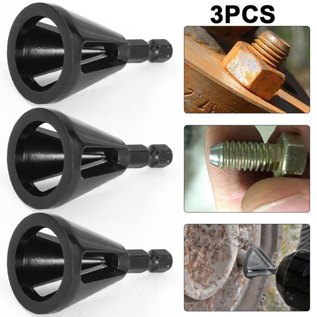 JShteea Herramienta Desbarbado Chaflán Taladros Metal Alta Dureza para Fibra Vidrio Aluminio Y Latón 3 Uds.