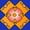 Blue/Orange, variant on Mi Alma Floral Blue Orange Tile Stickers - Removable Vinyl 4x4, 24 pcs