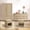 Reclaimed Light Oak, variant on SICOTAS 4-Piece Bedroom Furniture Set, 56.85" Wide Dresser with 6 Drawers, 1 Drawer Nightstand Set of 2, Armoire with Soft-Close Hinges Rattan Farmhouse Bedroom Suite for Ample Storage