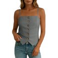 thumbnail image 6 of Women's Back Camisole Button Up Front Flap Slim Fitted Shirt Top, 6 of 7