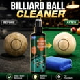 thumbnail image 3 of 100ML Pool Ball Cleaner and Restorer Polish - Billiard Table Felt Cleaner Spray Kit for Consistent Roll - Removes Chalk - Dust - Dirt & Stains - Pool Table Accessory, 3 of 10