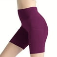 thumbnail image 4 of LOVZFMLL Biker Shorts Women with Pockets High Waisted Tummy Control Gym Running Yoga Sweat Shorts Athletic Workout for Women Purple XXL, 4 of 9