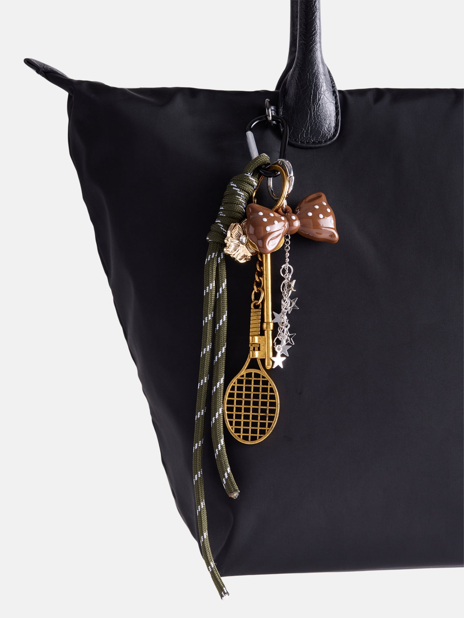 No Boundaries Women's Assorted Bow and Bungee Cord Bag Charms, Brown