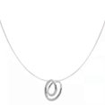 thumbnail image 1 of Collier Pendentif Rond Remplissage Délicat Ras du Cou Martelé Simple Croissant de Lune Pleine Lune Cercle Karma Collier Ras du Cou - Argent, 1 of 5