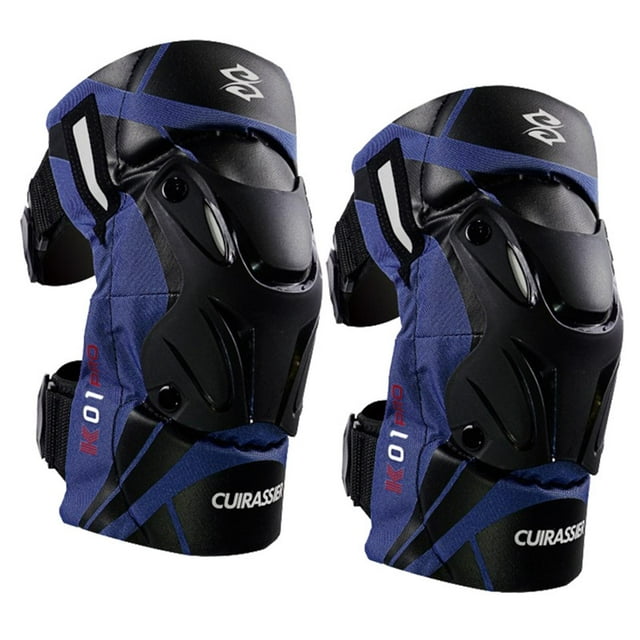koolsoo 2x K01-3 Motorcycle Knee Pads, Shock Resistant Knee Brace for Motocross Racing Reflective Dark Blue
