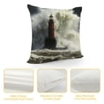 thumbnail image 4 of Chilfamy Lighthouse Wave Ocean Pillow Covers for Couch Sofa Indoor Outdoor Aesthetic Decorative Home Decor 1PC 22x22in, 4 of 5