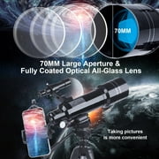 BEBANG Telescope for Adults Astronomy, 70mm Aperture 400mm AZ Mount Refractor Telescope for Kids Adults Beginners
