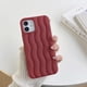 thumbnail image 3 of Funda para iPhone con diseño de ondas 3D y bordes rizados, de silicona suave, fina, a prueba de golpes (vino, iPhone 14 Pro), 3 of 8