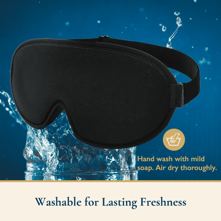 ComfiTime 3D Sleep Mask - 100% Blackout Eye Mask for Sleeping, Eye Covers for Men,Women,Kids, Contour Blindfold with Nose Baffle, Soft & Lightweight Sleep Eye Blinders , Latex-Free, Black