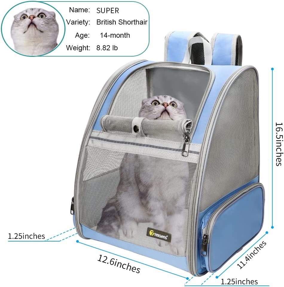 Pet Carrier Backpack with Window Blind for Small Cats Dogs, Ventilated Design, Safety Straps, Buckle Support, Collapsible, Designed for Travel, Hiking, Winter Outing, Outdoor, Go to Vet