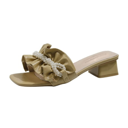 

Womens Sandals Sandals for Women Ladies Chunky Heel High Heel Bownot Casual Shoes Women S Sandals Pu Yellow 37