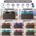 thumbnail image 4 of Hommpa Black LED 6 Drawers Dresser for Bedroom, Chest of Drawers with Charging Station and LED Lights, TV Stand Tall Dresser for Closet, Wooden Modern Storage Cabinet for Living Room, Entryway, 4 of 14