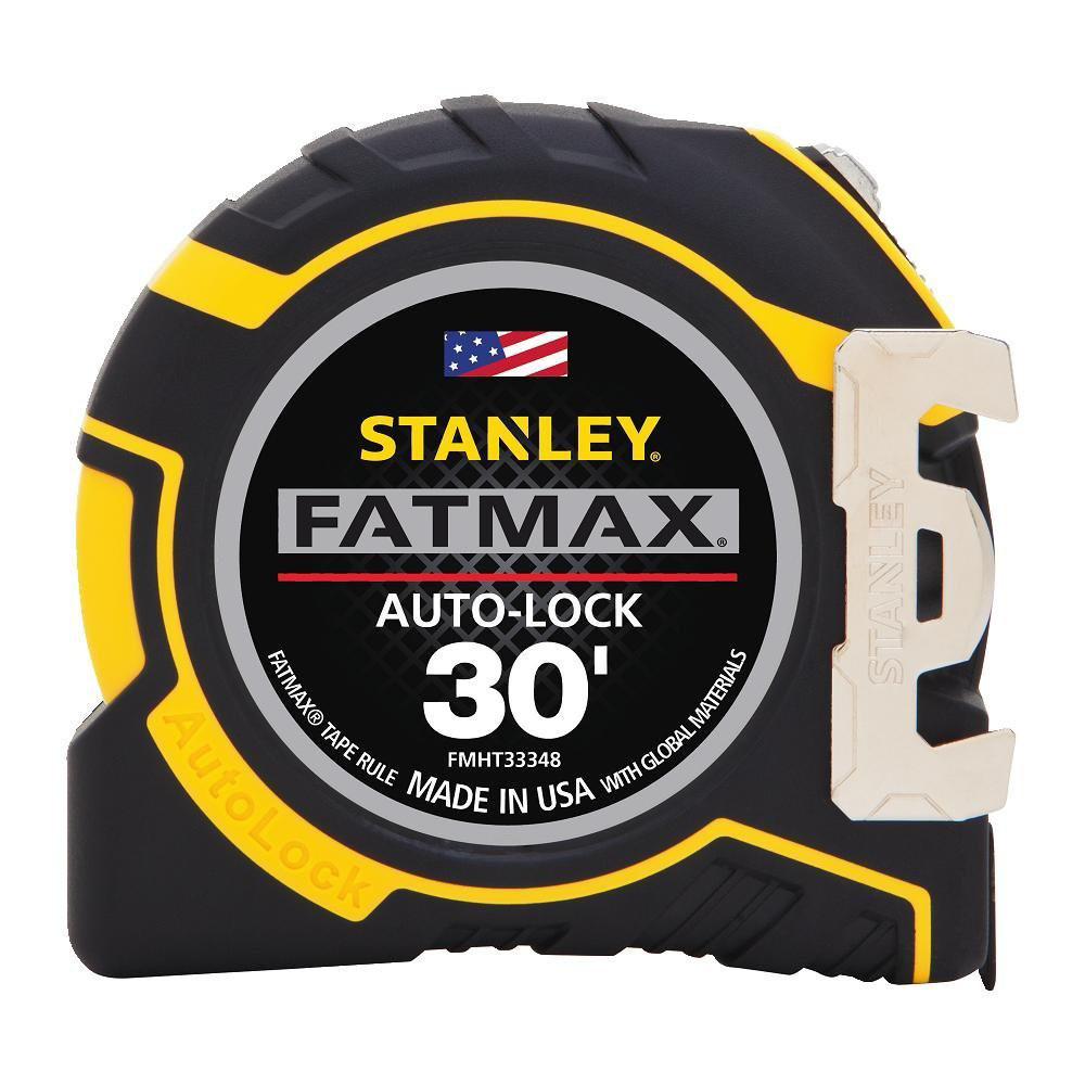 STANLEY Tape Measure,30 ft.,Automatic Lock FMHT33348