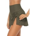 thumbnail image 7 of Charmo Womens High Waisted Split Swim Skirt Ruched Drawstring Skirted Swim Bottoms with Built-in Brief, 7 of 7
