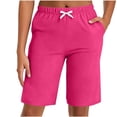 thumbnail image 6 of Byworldtasic Womens Bermuda Shorts Athletic Gym Wide Leg Knee Length Summer Elastic Waisted Pajama Pants with Pocket, 6 of 7