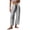 Black, variant on Women's Summer Casual Pants Striped Washed Cotton High Waist Drawstring Loose Fit Cropped Trousers with Pockets for Vacation
