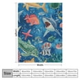 thumbnail image 4 of Nawypu Marine Life Blanket Ocean Theme Blanket Soft Fluffy Flannel Seahorse Dolphin Shark Ocean Under The Sea Plush Throw Blankets Blue for Kids Girls Boys Toddler Birthday Gift Nursery Decor, 4 of 6