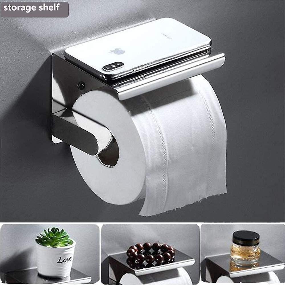 Toilet Roll Holder With Screws, Self Adhesive Stainless Steel Toilet ...