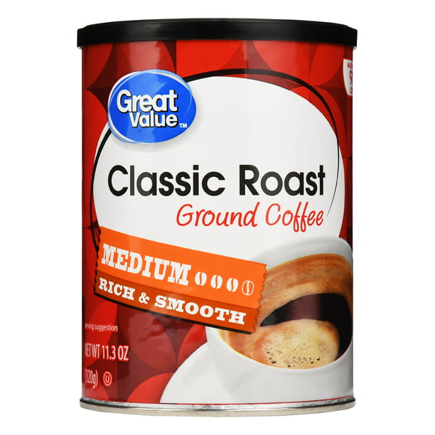 Great Value Classic Roast Ground Coffee, Medium Roast, 11