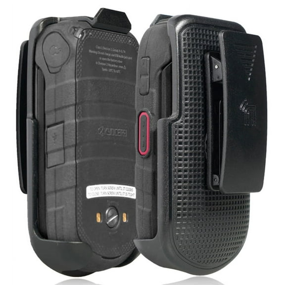 Holster for DuraXV LTE, Nakedcellphone Black [Rotating/Ratchet] Belt Clip Holder Case [with Kickstand] for Kyocera DuraXV LTE E4610, DuraXE E4710