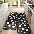thumbnail image 4 of Baseballs and Hearts Black Pattern Anti Fatigue Kitchen Rugs Set Of 2, Non Slip Washable Decorative Floor Mats for Sink Laundry and Home Use, 17"x47", 4 of 5