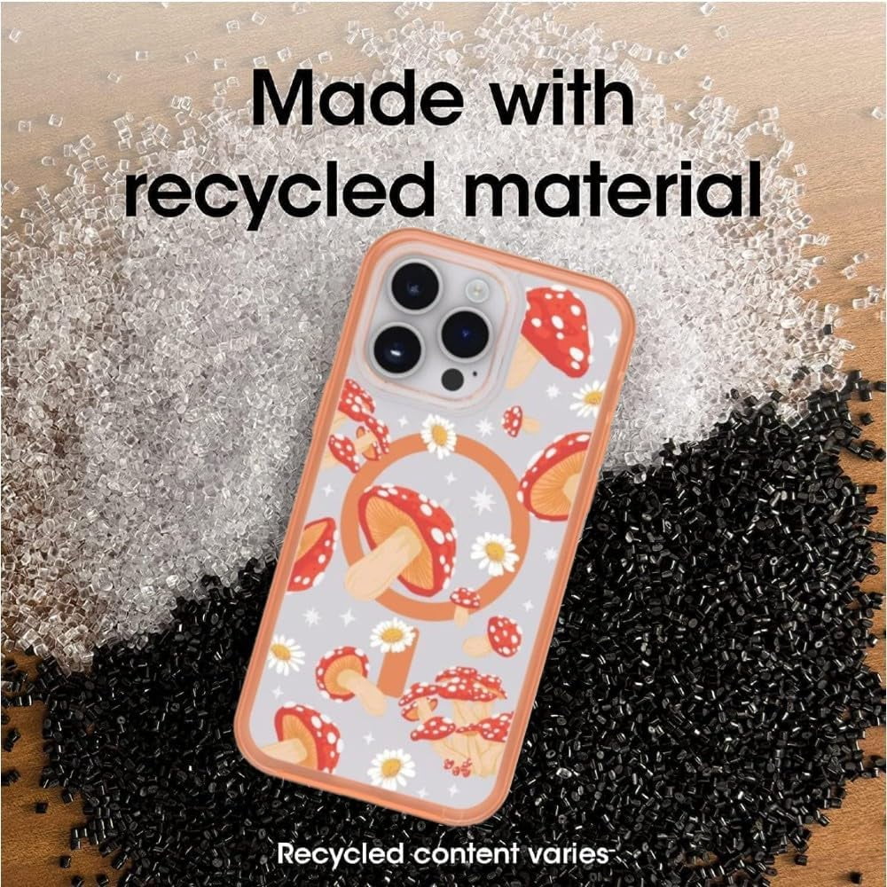 OtterBox iPhone 14 Pro Max (Only) Symmetry Clear Series+ Case - Fungi (Orange) - Ultra-Sleek - Snaps to MagSafe - Raised Edges Protect Camera & Screen - Non-Retail Packaging