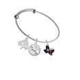 thumbnail image 2 of Delight Jewelry Silvertone Red and Blue Texas Silvertone Let Things Go Tree Charm Bangle Bracelet, 2 of 4