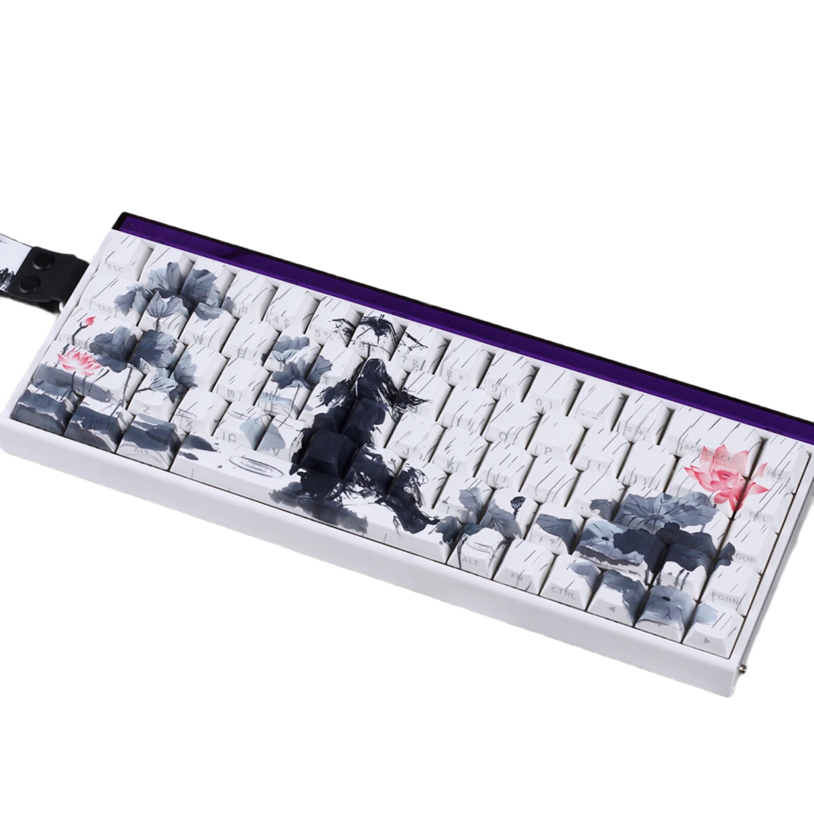 Wear Resistant Rain Flower Theme Keycaps Side Printed Wear Resistant for Gaming and Use 60% 68% Pattern