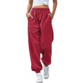 thumbnail image 2 of Joggers for Women Spring Fall Elastic High Waist Straight Leg Relaxed Fit Jogger Sweatpants with Pockets Jogging Pants, 2 of 9